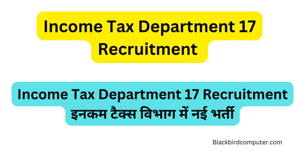 Income Tax Department 17 Recruitment