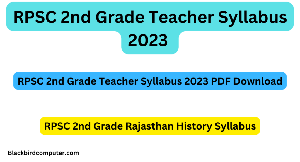 RPSC 2nd Grade Teacher Syllabus 2023